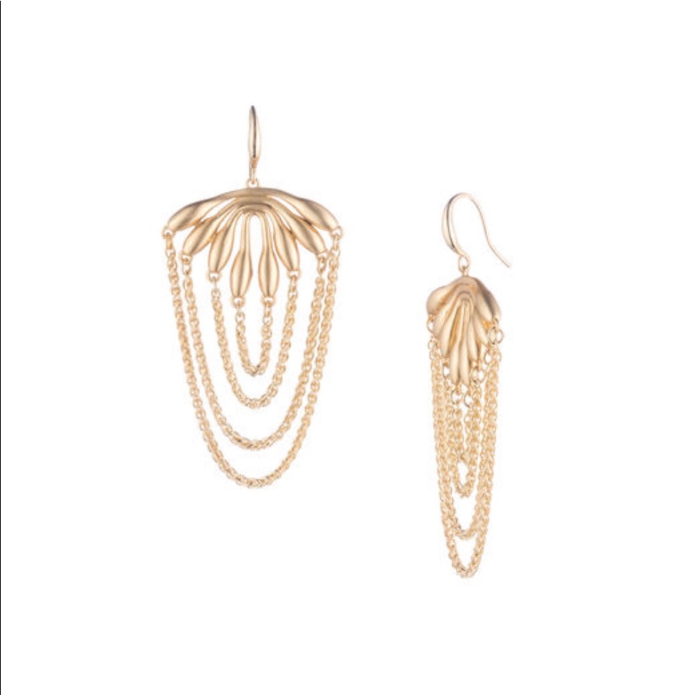 🆕Trina Turk | Retro Botanic Drape Chain Earrings - Picture 3 of 4